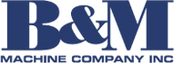 Logo of B&M Machine Company Inc. with blue text on a white background