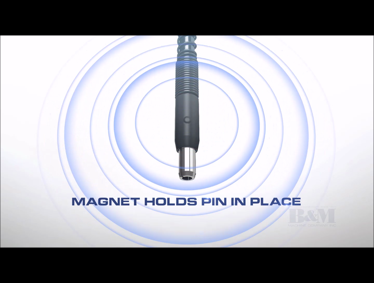 Magnet holds pin in place