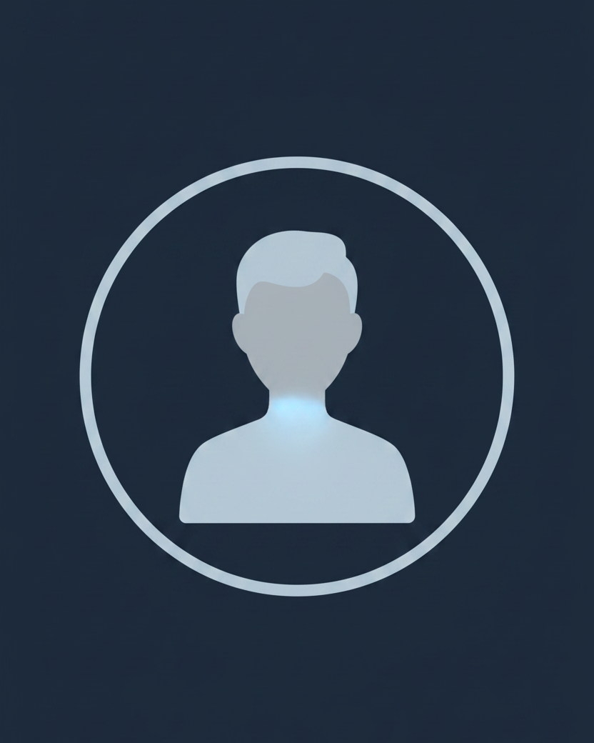 Placeholder icon with a gray silhouette on a dark blue background